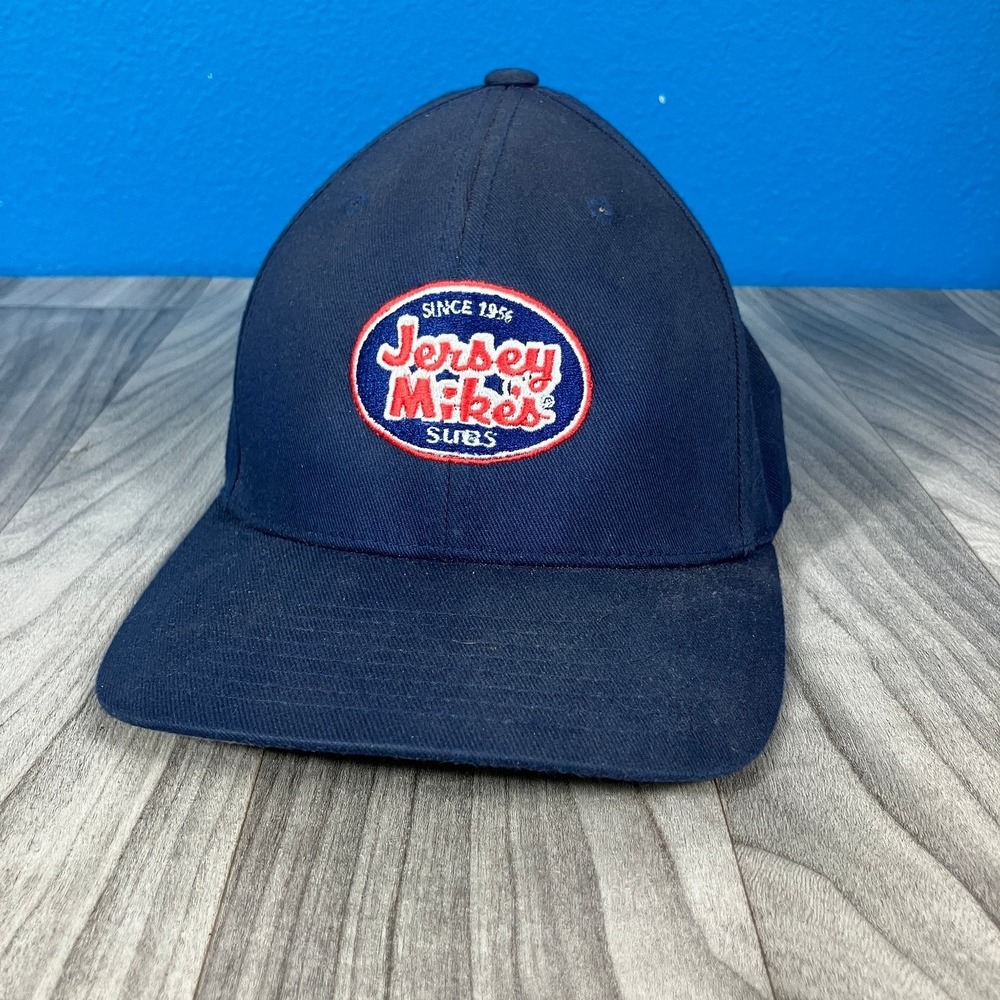 Port‎ Authority Jersey Mike's Subs Flexfit Baseball Cap Men's S/M Navy Blue Hat